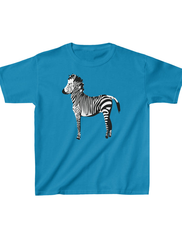 Zebra in a Kids Heavy Cotton Tee
