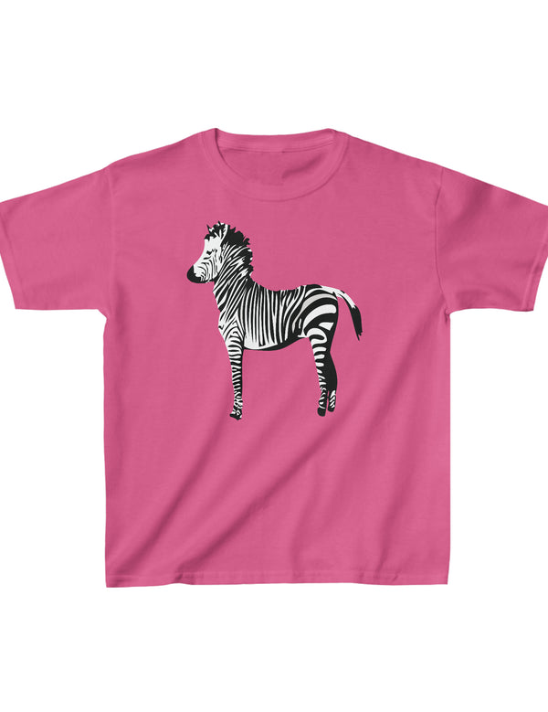 Zebra in a Kids Heavy Cotton Tee