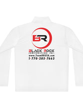 Black Rock Construction in a White Premium Unisex Quarter-Zip Pullover