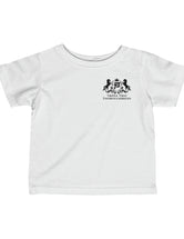 Triple Trio Thouroughbreds in Black Logo on a Light Colored Infant Fine Jersey Tee