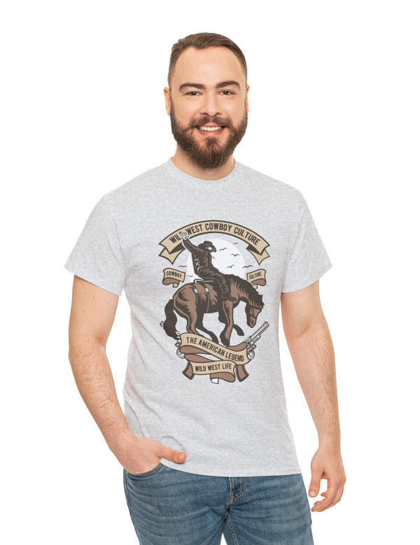 Wild West Cowboy on a bucking horse. Western Cowboy Rodeo Scene on wild horse.