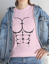 6-Pack Abs, Black art on a Heavy Cotton Tee