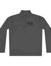 Triple Trio Thouroughbreds in a Black Logo on a Darker Colored Unisex Quarter-Zip Pullover