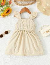 BEAUTIFUL GIRL Embroidered Graphic Square Neck Dress