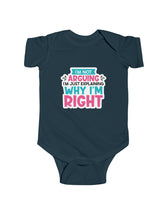 I'm not arguing. I'm just explaining why I'm right - in an Infant Fine Jersey Bodysuit