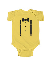 Bowtie and Suspenders in an Infant Fine Jersey Bodysuit
