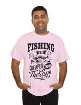 Fishing is cheaper than Therapy! in a Unisex Heavy Cotton Tee