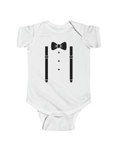 Bowtie and Suspenders in an Infant Fine Jersey Bodysuit