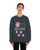 "Love has 4 Paws" (Girl Dog) in a Unisex Heavy Blend™ Crewneck Sweatshirt