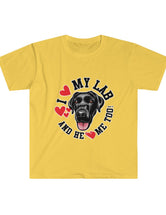 I love my Lab (Male Dog) and HE loves me too! Softstyle T-Shirt