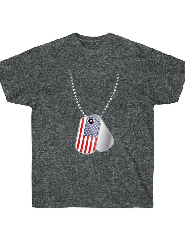 Patriotic USA Dog Tag in an Ultra Cotton Tee
