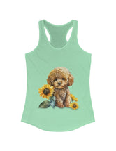 Poodle baby pup and flower in this Women's Ideal Racerback Tank