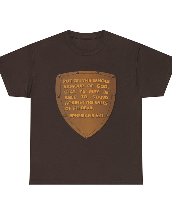 Put on the whole armor of God in this Unisex Heavy Cotton Tee