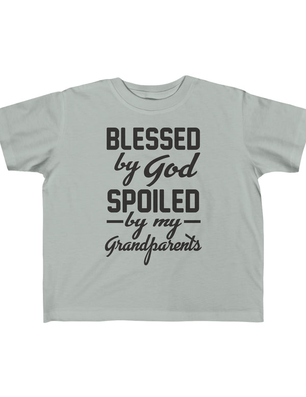 Blessed by God, Spoiled by my Grandparents! -Kid's Fine Jersey Tee