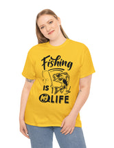 Fishing is my life! - In a Unisex Heavy Cotton Tee