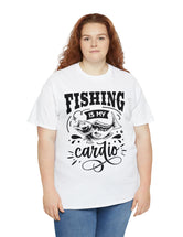 Fishing is my Cardio! in a Unisex Heavy Cotton Tee