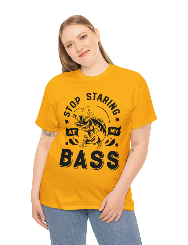 Stop Staring at my Bass! Unisex Heavy Cotton Tee