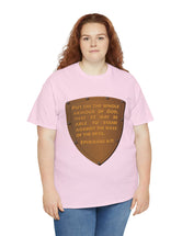 Put on the whole armor of God in this Unisex Heavy Cotton Tee